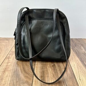 DEREK ALEXANDER Vintage Genuine Leather Black Shoulder Bag
